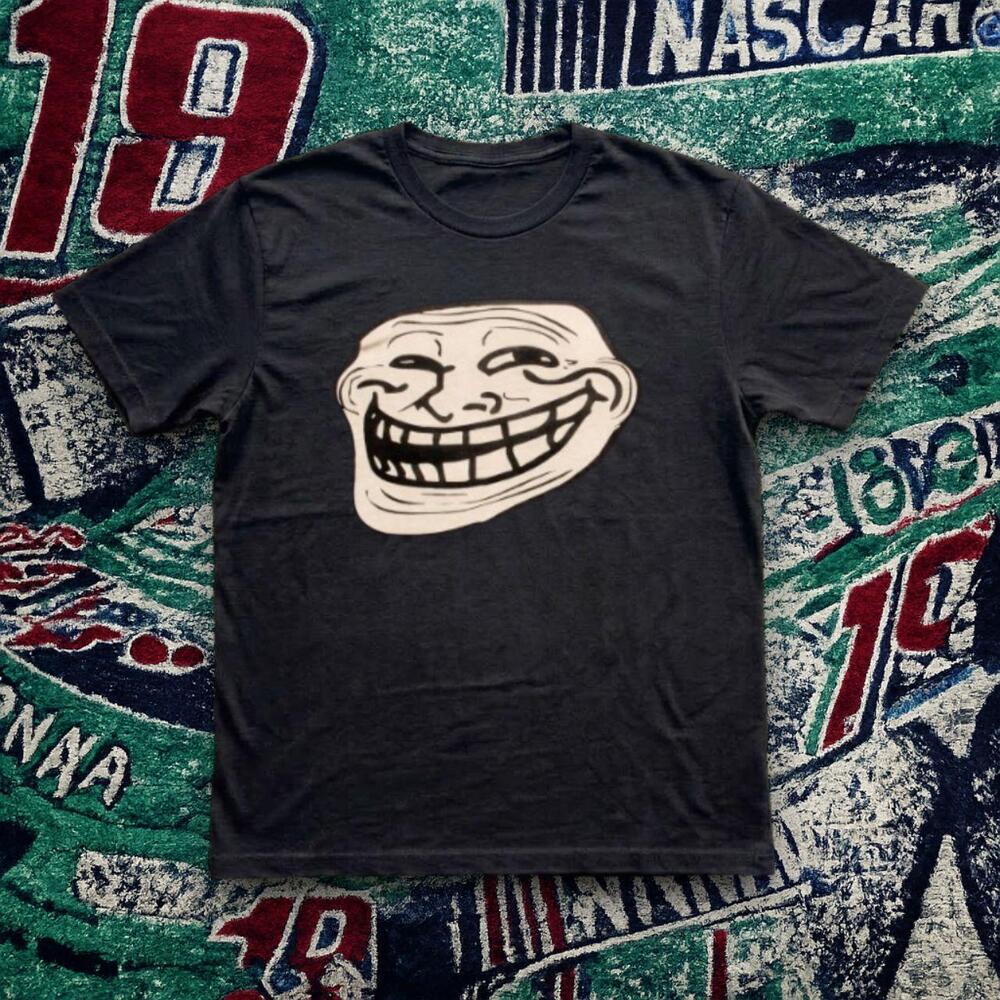 Troll Face Meme Graphic Tee Black Unisex